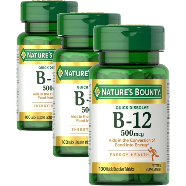 b0fwd37yhn_1.webp VITAMINA B12 QUICK DISSOLVE NATURE'S BOUNTY 500 MCG 100 TABLETAS | PACK 3
