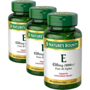 VITAMINA E NATURE'S BOUNTY 1000 UI 60 CÁPSULAS BLANDAS | PACK 3