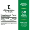 VITAMINA E NATURE'S BOUNTY 1000 UI 60 CÁPSULAS BLANDAS | PACK 3