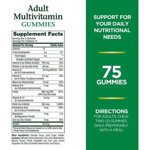 MULTIVITAMÍNICO ADULTOS NATURE'S BOUNTY 75 GOMITAS | PACK 3