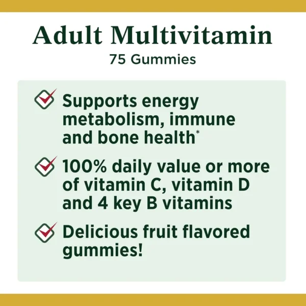 MULTIVITAMÍNICO ADULTOS NATURE'S BOUNTY 75 GOMITAS | PACK 3