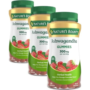 b0fwd6msmb_1.webp ASHWAGANDHA KSM-66 NATURE'S BOUNTY 300 MG FRUTOS ROJOS 60 GOMITAS | PACK 3