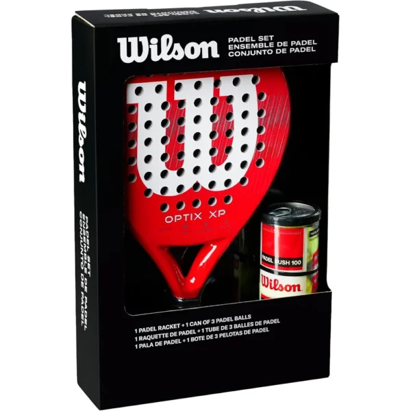 b0fwkvnn92_2.webp KIT DE PÁDEL WILSON OPTIX XP RAQUETA ROJA + 3 PELOTAS