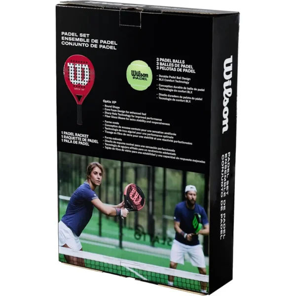 b0fwkvnn92_3.webp KIT DE PÁDEL WILSON OPTIX XP RAQUETA ROJA + 3 PELOTAS