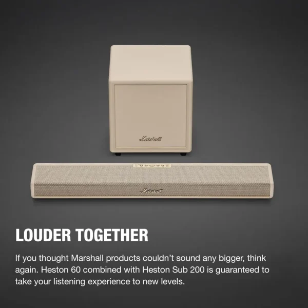 BARRA DE SONIDO DOLBY ATMOS HESTON 60 MARSHALL | CREMA
