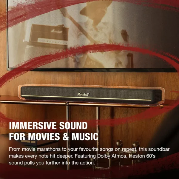 BARRA DE SONIDO DOLBY ATMOS HESTON 60 MARSHALL | NEGRO