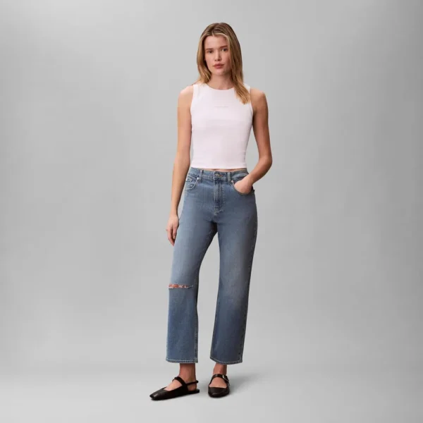Calvin Klein | Pantalones vaqueros de talle alto y corte recto para mujer
