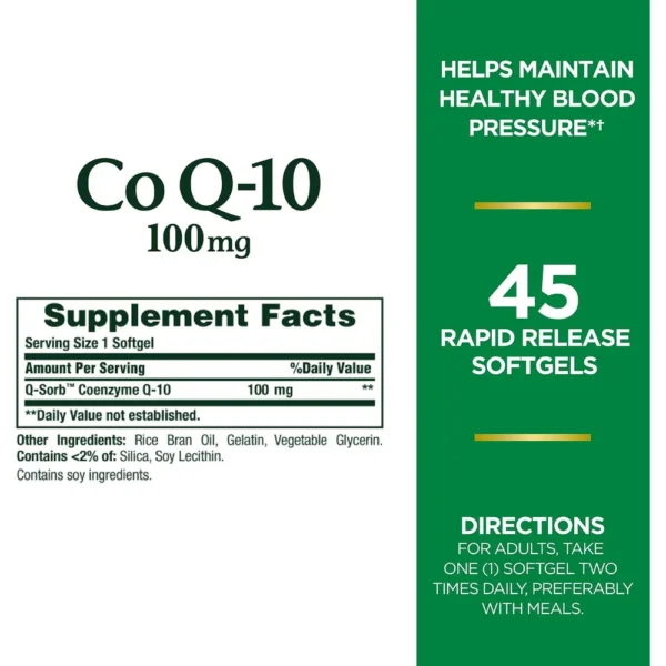 COENZIMA Q10 NATURE'S BOUNTY 100 MG 45 CÁPSULAS BLANDAS | PACK 2