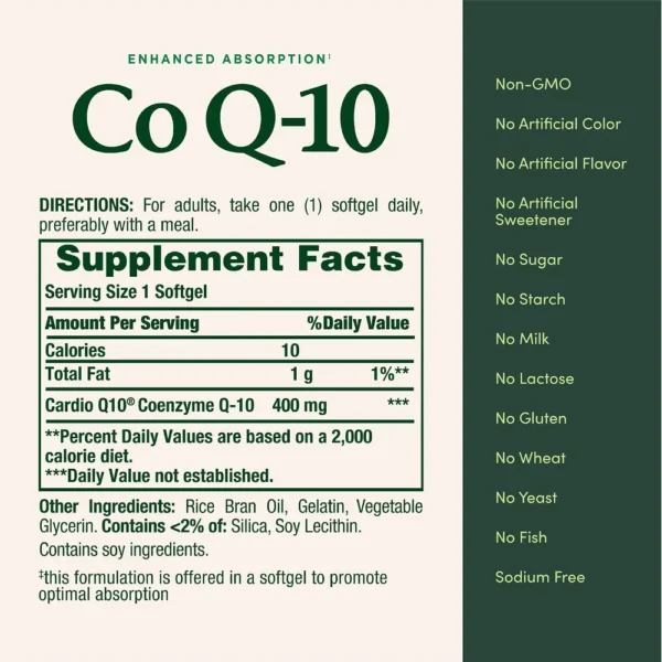 COENZIMA Q10 NATURE'S BOUNTY 400 MG 39 CÁPSULAS BLANDAS | PACK 2