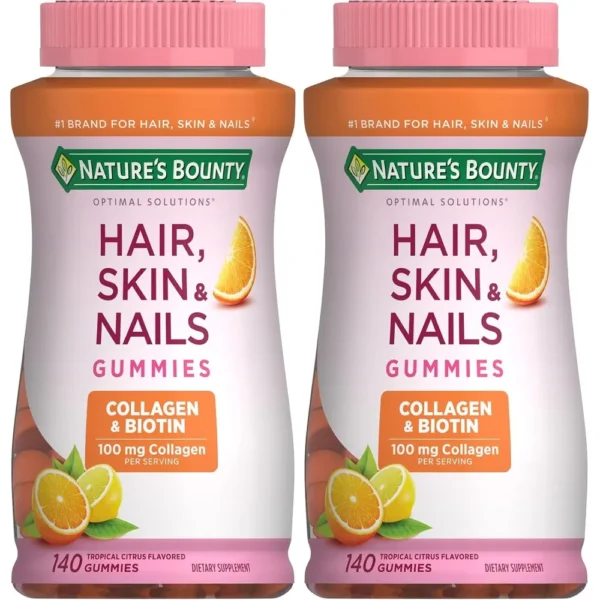 b0gby42tz3_1.webp CABELLO PIEL Y UÑAS NATURE'S BOUNTY + BIOTINA + COLÁGENO 140 GOMITAS | PACK 2