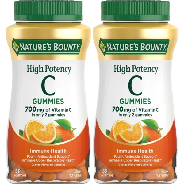 VITAMINA C NATURE'S BOUNTY 700 MG NARANJA 60 GOMITAS | PACK 2