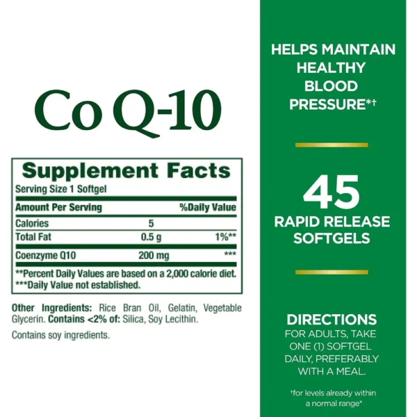 COENZIMA Q10 NATURE'S BOUNTY 200 MG 45 CÁPSULAS BLANDAS | PACK 3