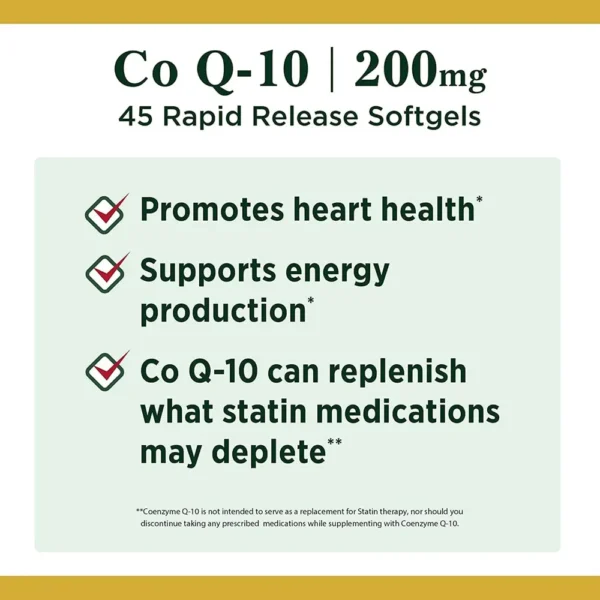 COENZIMA Q10 NATURE'S BOUNTY 200 MG 45 CÁPSULAS BLANDAS | PACK 3