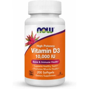 VITAMINA D3 NOW FOODS 10000 UI 200 CÁPSULAS BLANDAS