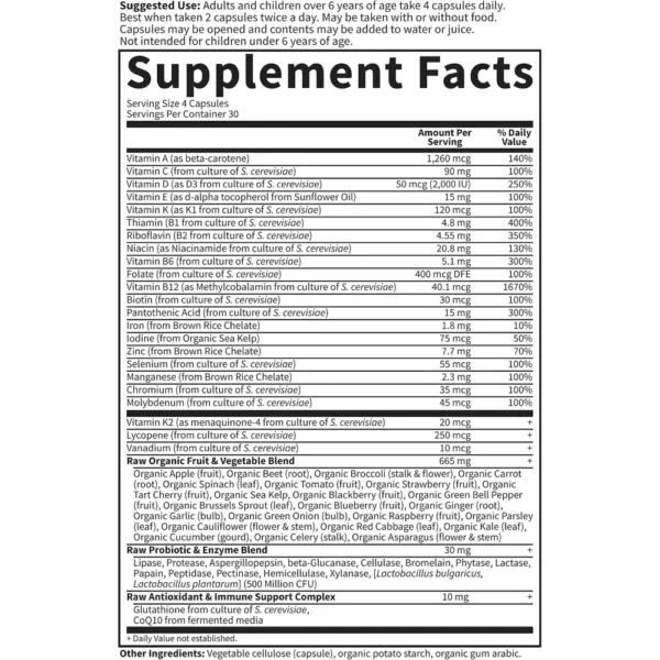 MULTIVITAMÍNICO GARDEN OF LIFE VITAMIN CODE FAMILY 120 CÁPSULAS | PACK 2