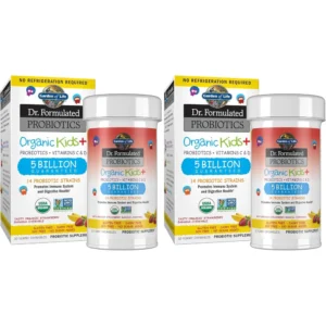 PROBIÓTICO GARDEN OF LIFE ORGANIC KIDS+ SHELF STABLE FRESA BANANA 30 MASTICABLES | PACK 2