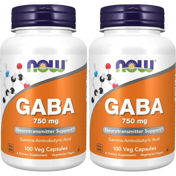 GABA NOW FOODS 750 MG 100 CÁPSULAS | PACK 2