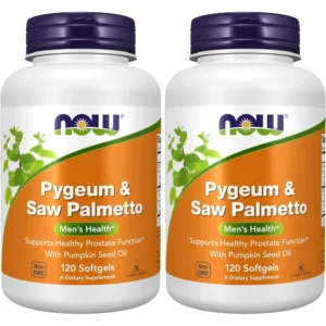 PYGEUM + SAW PALMETTO NOW FOODS CON ACEITE DE SEMILLA DE CALABAZA 120 CÁPSULAS | PACK 2