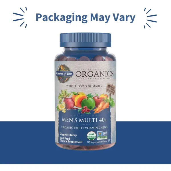 MULTIVITAMÍNICO GARDEN OF LIFE ORGANICS MEN'S MULTI 40+ BERRY 120 GOMITAS | PACK 2