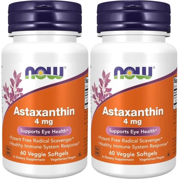 ASTAXANTINA NOW FOODS 4 MG 60 CÁPSULAS BLANDAS | PACK 2