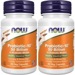 PROBIOTIC-10 NOW FOODS 50 BILLONES UFC 10 CEPAS 50 CÁPSULAS | PACK 2