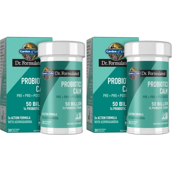 PROBIÓTICO GARDEN OF LIFE DR. FORMULATED CALM 50 BILLONES 30 CÁPSULAS | PACK 2