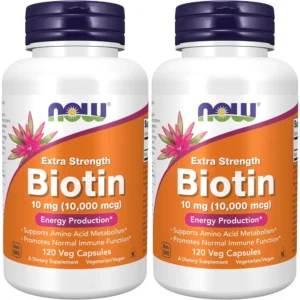BIOTINA NOW FOODS 10 MG / 10000 MCG 120 CÁPSULAS | PACK 2