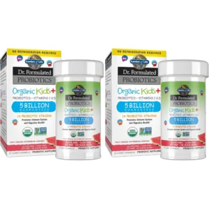 PROBIÓTICO GARDEN OF LIFE KIDS+ SHELF STABLE 5 BILLONES 14 CEPAS SANDÍA 30 MASTICABLES | PACK 2