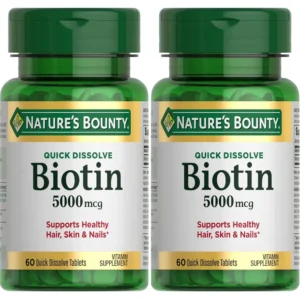 BIOTINA QUICK DISSOLVE NATURE'S BOUNTY 5000 MCG 60 TABLETAS | PACK 2