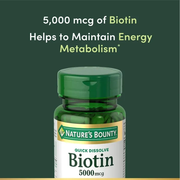 BIOTINA QUICK DISSOLVE NATURE'S BOUNTY 5000 MCG 60 TABLETAS | PACK 2