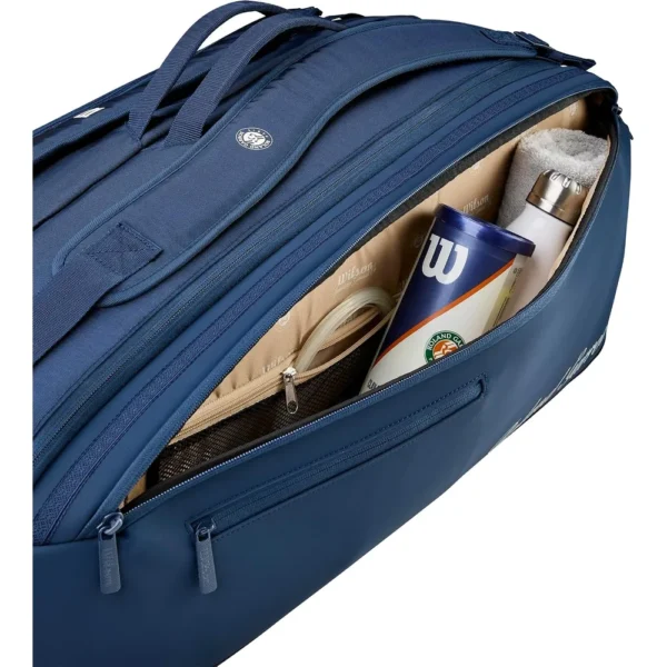 BOLSO WILSON ROLAND GARROS 2026 AZUL CAPACIDAD 9 RAQUETAS