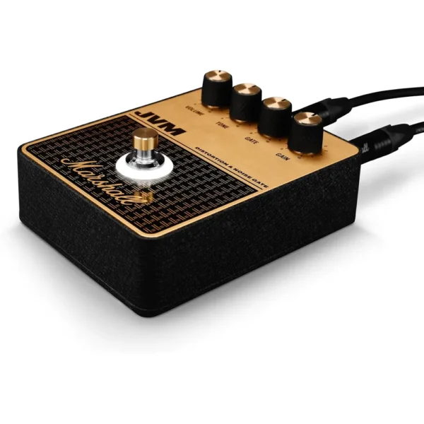 PEDAL DE EFECTO OVERDRIVE DISTORSIÓN JVM MARSHALL | NEGRO Y DORADO