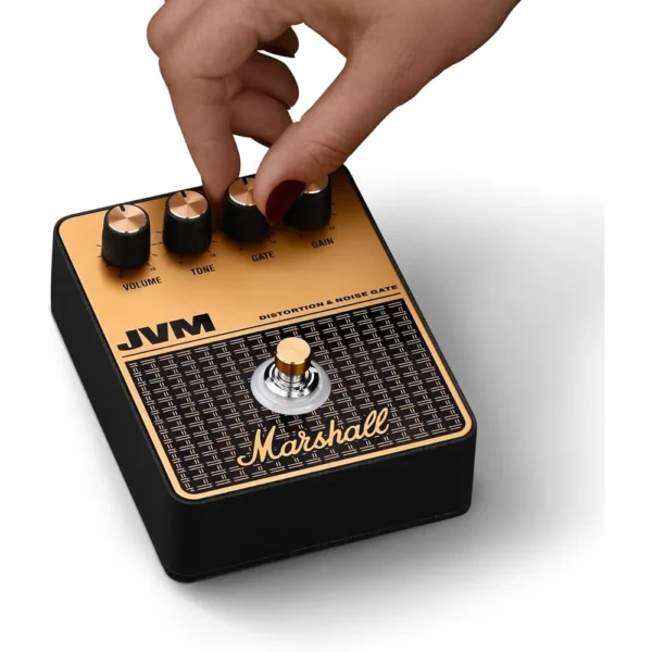 PEDAL DE EFECTO OVERDRIVE DISTORSIÓN JVM MARSHALL | NEGRO Y DORADO