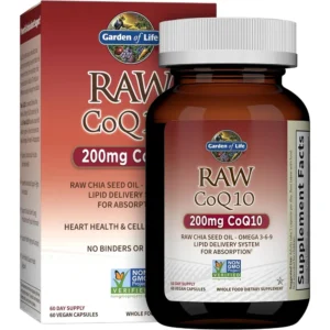 COENZIMA Q10 GARDEN OF LIFE RAW 200 MG + OMEGA 3-6-9 60 CÁPSULAS | PACK 6