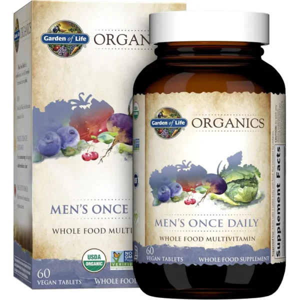 MULTIVITAMÍNICO GARDEN OF LIFE ORGANICS MEN'S ONCE DAILY 60 TABLETAS | PACK 6