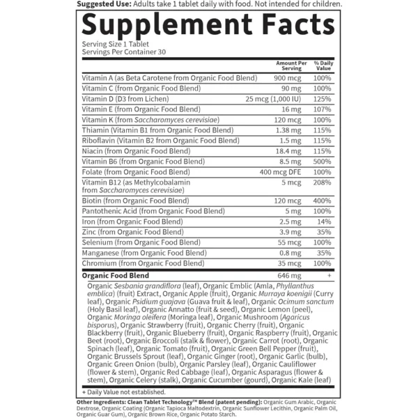 MULTIVITAMÍNICO GARDEN OF LIFE ORGANICS WOMEN'S ONCE DAILY 30 TABLETAS | PACK 6