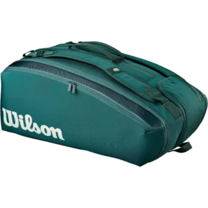 b0gt1hy271_1.webp BOLSO WILSON BLADE V10 VERDE PINO CAPACIDAD 15 RAQUETAS
