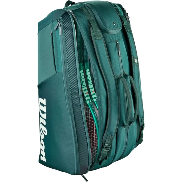 BOLSO WILSON BLADE V10 VERDE PINO CAPACIDAD 15 RAQUETAS