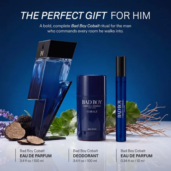 SET CAROLINA HERRERA BAD BOY COBALT EDP ÉLECTRIQUE HOMBRE 3 PIEZAS