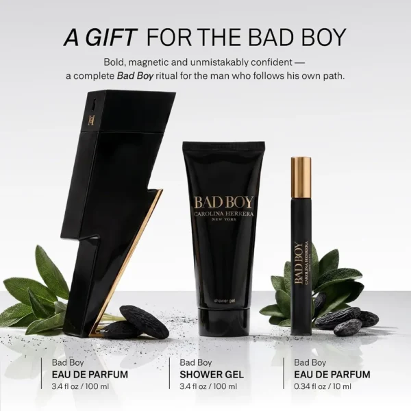 SET CAROLINA HERRERA BAD BOY EDT HOMBRE 3 PIEZAS