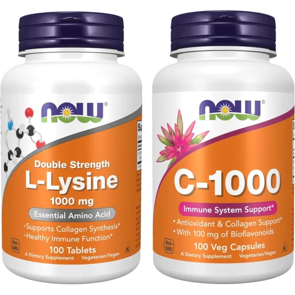 L-LISINA + VITAMINA C NOW FOODS | SET 2