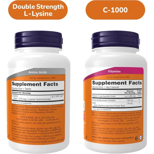 L-LISINA + VITAMINA C NOW FOODS | SET 2