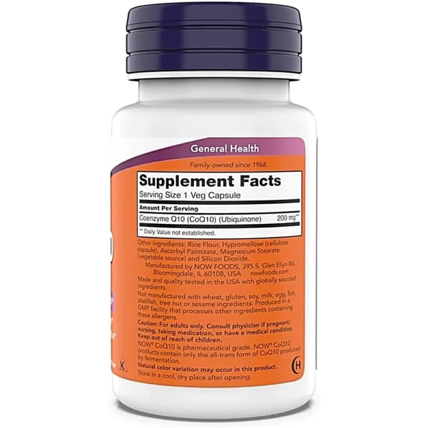 COQ10 NOW FOODS 200 MG 90 CÁPSULAS | PACK 3