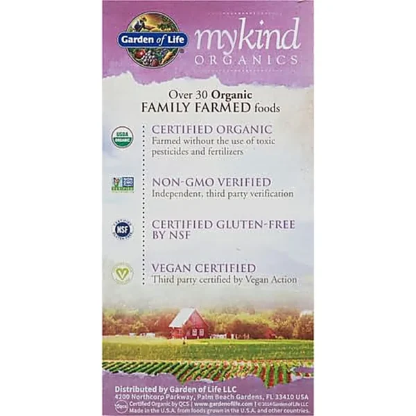 MULTIVITAMÍNICO GARDEN OF LIFE ORGANICS WOMEN'S ONCE DAILY 60 TABLETAS | PACK 6