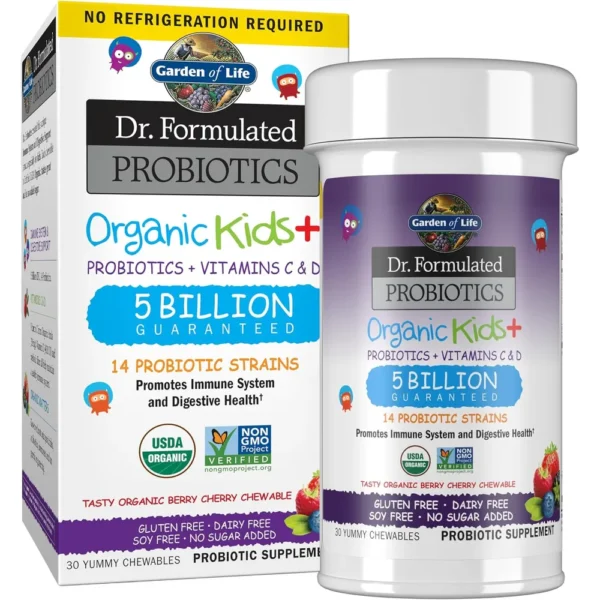 b0hdpnn2tl_0.webp PROBIÓTICO GARDEN OF LIFE KIDS+ 5 BILLONES 14 CEPAS BERRY CHERRY 30 MASTICABLES | PACK 6