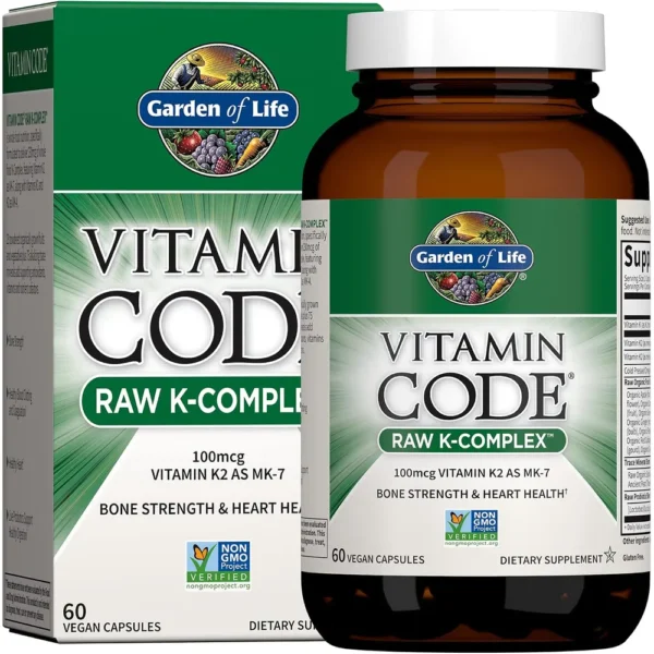 VITAMINA K GARDEN OF LIFE VITAMIN CODE RAW K-COMPLEX 230 MCG 60 CÁPSULAS | PACK 6