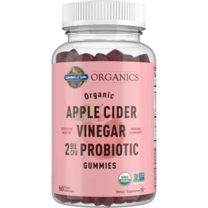 VINAGRE DE MANZANA GARDEN OF LIFE ORGANICS + PROBIÓTICOS 2 BILLONES 60 GOMITAS | PACK 6