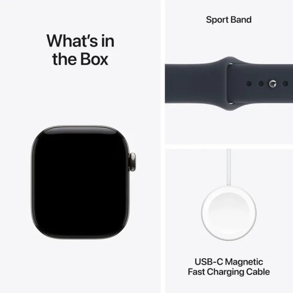 Apple Watch Series 12 (GPS + CELLULAR) 42mm Natural Titanium + Sport Band Navy Blue - S/M