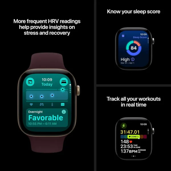 Apple Watch Series 12 (GPS + CELLULAR) 46mm Natural Titanium + Sport Band Navy Blue - M/L