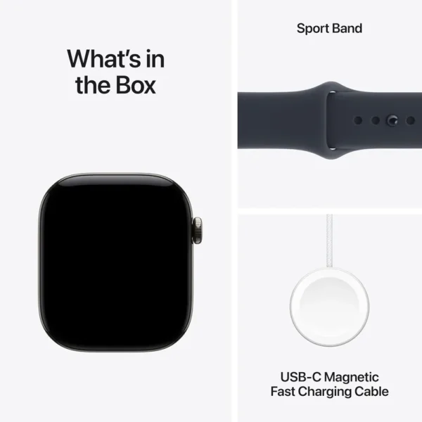Apple Watch Series 12 (GPS + CELLULAR) 46mm Natural Titanium + Sport Band Navy Blue - M/L